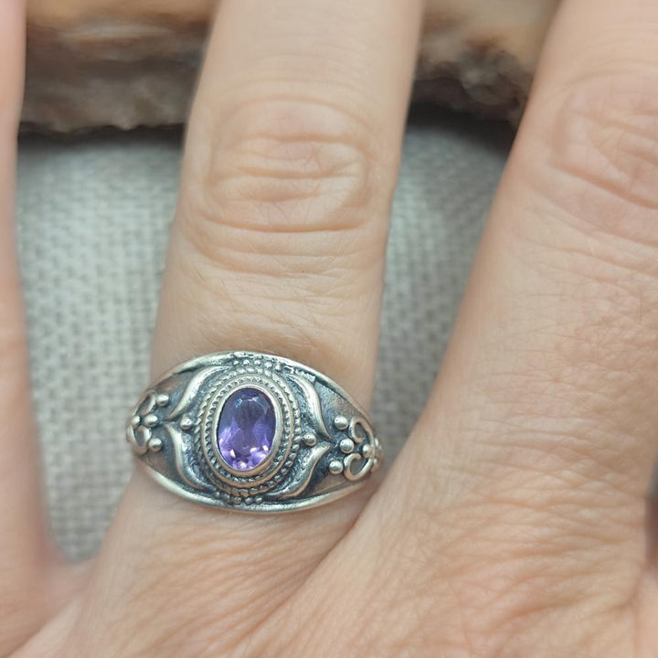 Anello etnico in argento 925 con pietra - CHANDUR