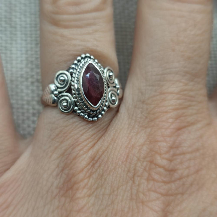 Anello etnico in argento 925 con pietra - CHITTOOR