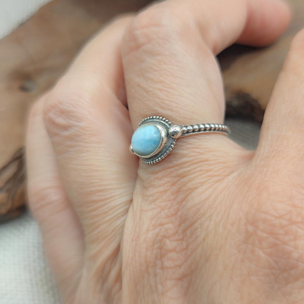 Anello etnico in argento 925 con pietra - DASNAPUR