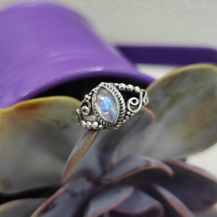 Anello etnico in argento 925 con pietra - EDDUMAILARAM