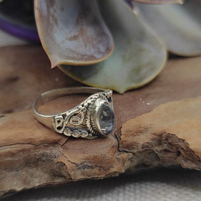 Anello etnico in argento 925 con pietra - EDDUMAILARAM