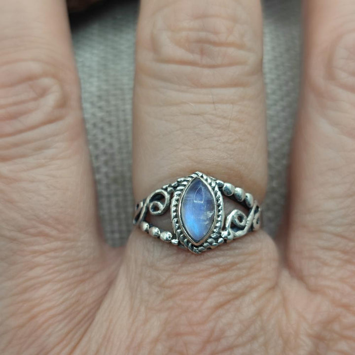 Anello etnico in argento 925 con pietra - EDDUMAILARAM