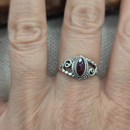 Anello etnico in argento 925 con pietra - EDDUMAILARAM