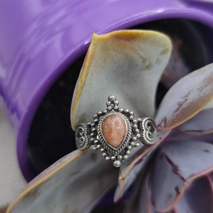 Anello etnico in argento 925 con pietra - GAJAPATHI