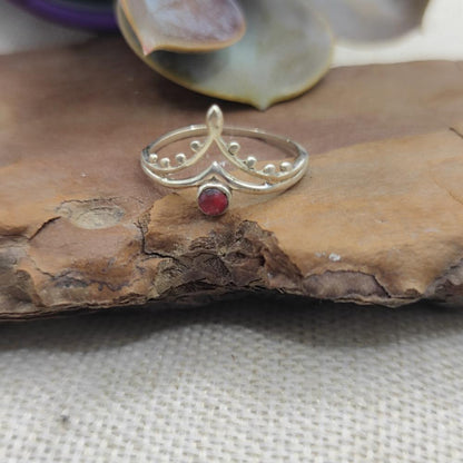 Anello etnico in argento 925 con pietra - JAGGAIAHPET