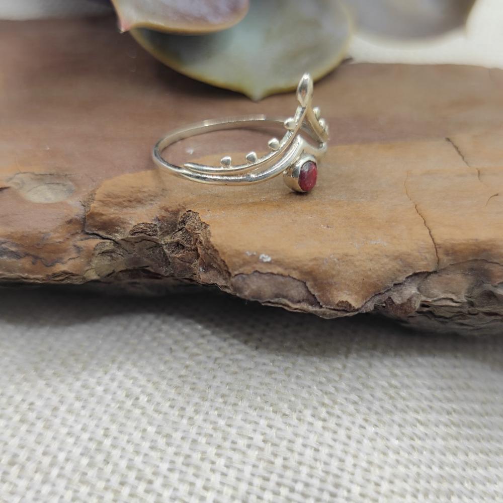 Anello etnico in argento 925 con pietra - JAGGAIAHPET