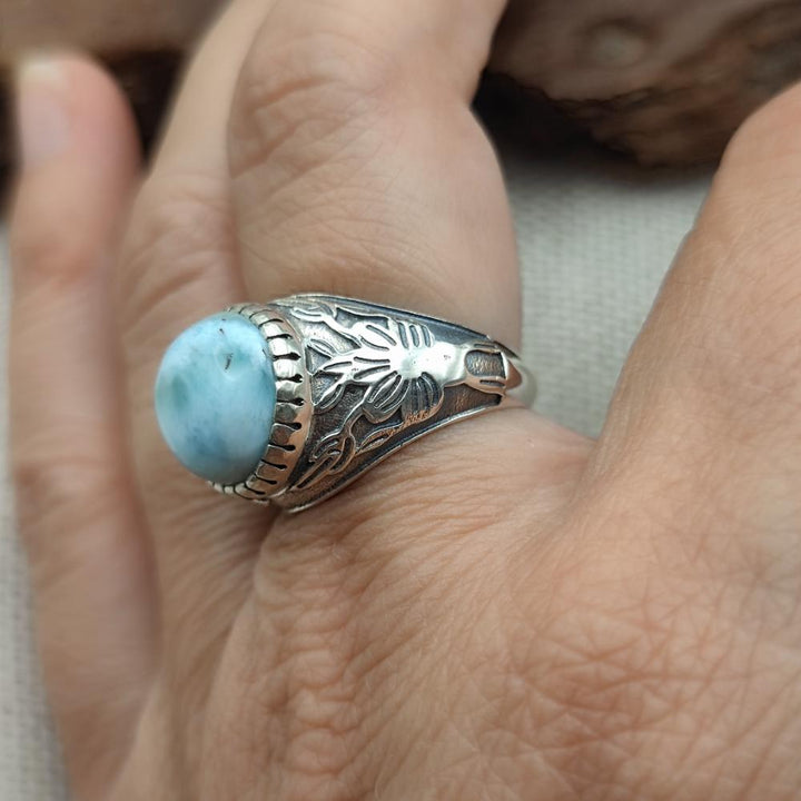 Anello etnico in argento 925 con pietra - AMAWAN