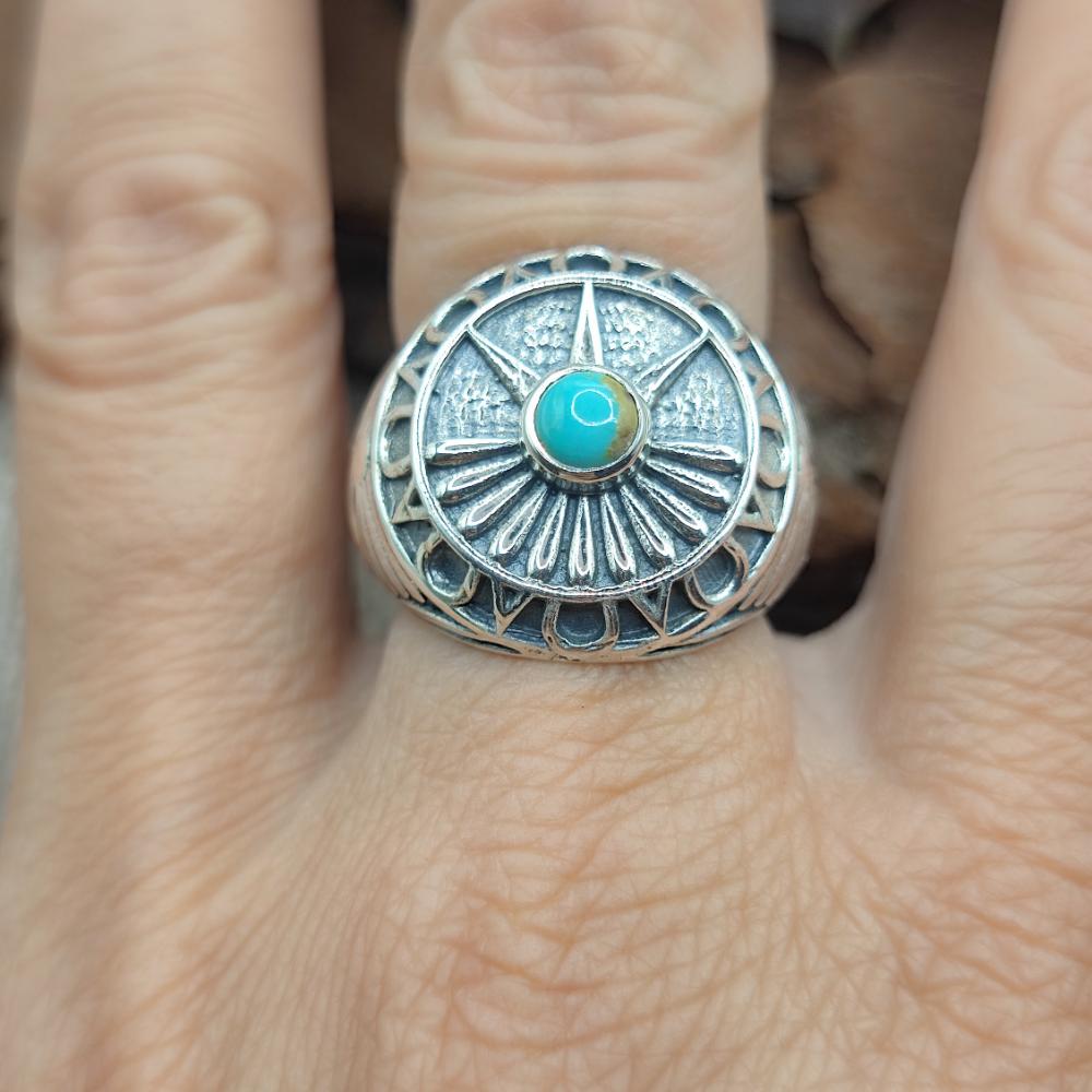 ANELLO etnico in argento 925 con pietra - BARDAH