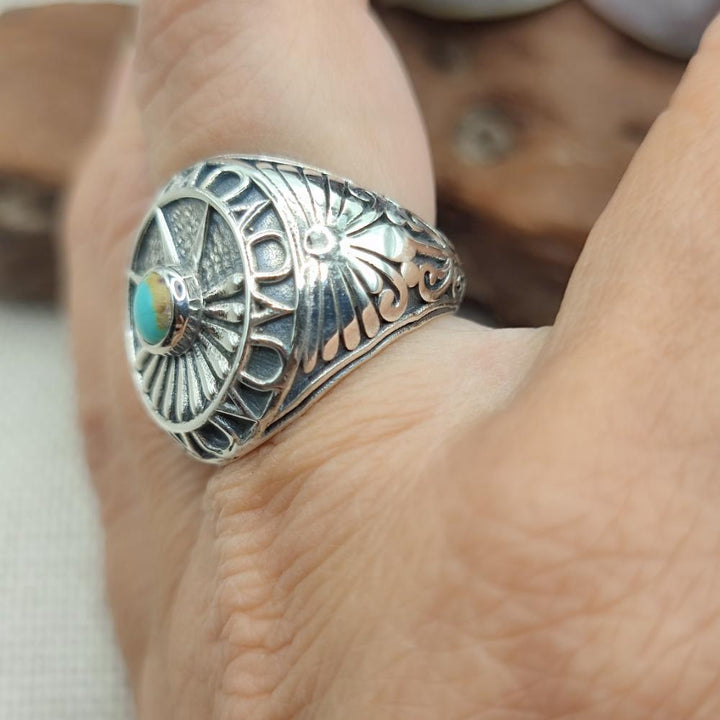 ANELLO etnico in argento 925 con pietra - BARDAH