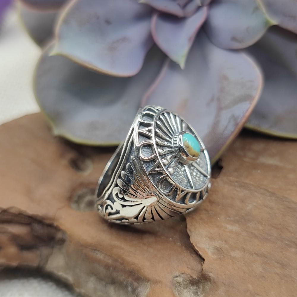 ANELLO etnico in argento 925 con pietra - BARDAH