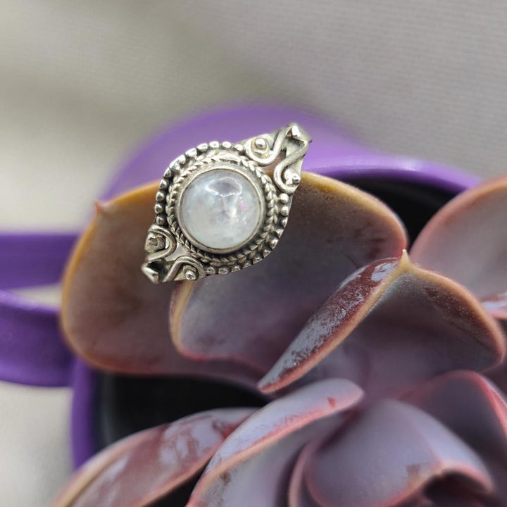 Anello etnico in argento 925 pietra di luna - ESHARA