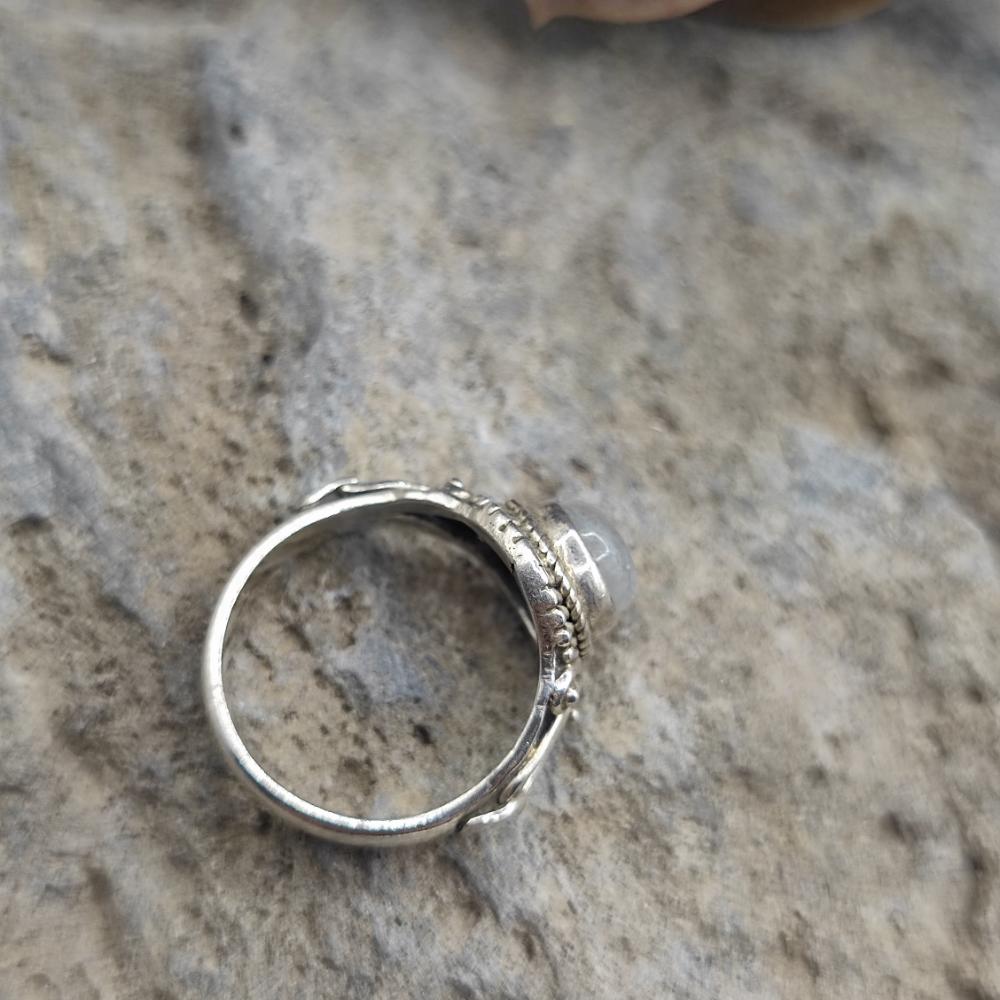 Anello etnico in argento 925 pietra di luna - ESHARA