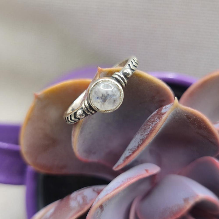 Anello etnico in argento 925 pietra di luna - SAFYA