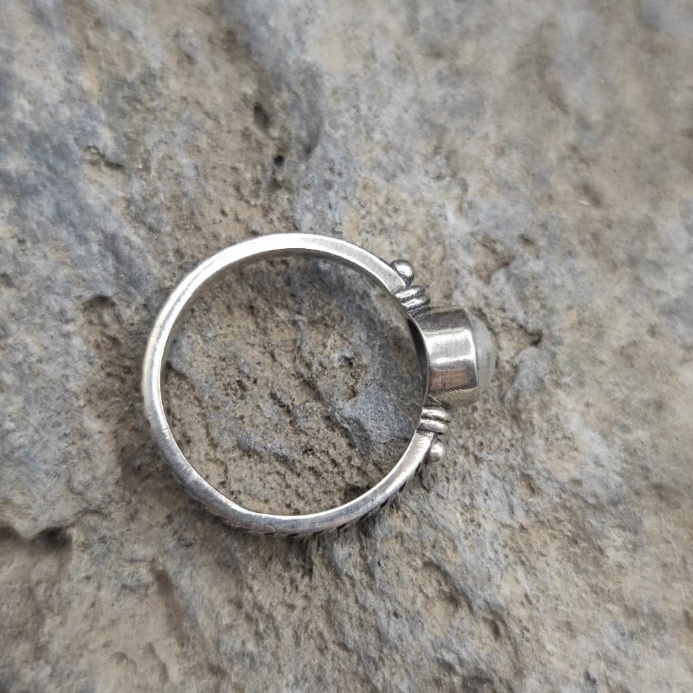 Anello etnico in argento 925 pietra di luna - SAFYA
