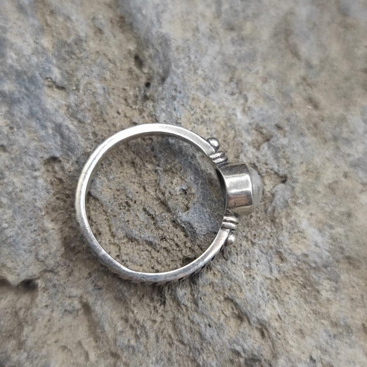 Anello etnico in argento 925 pietra di luna - SAFYA