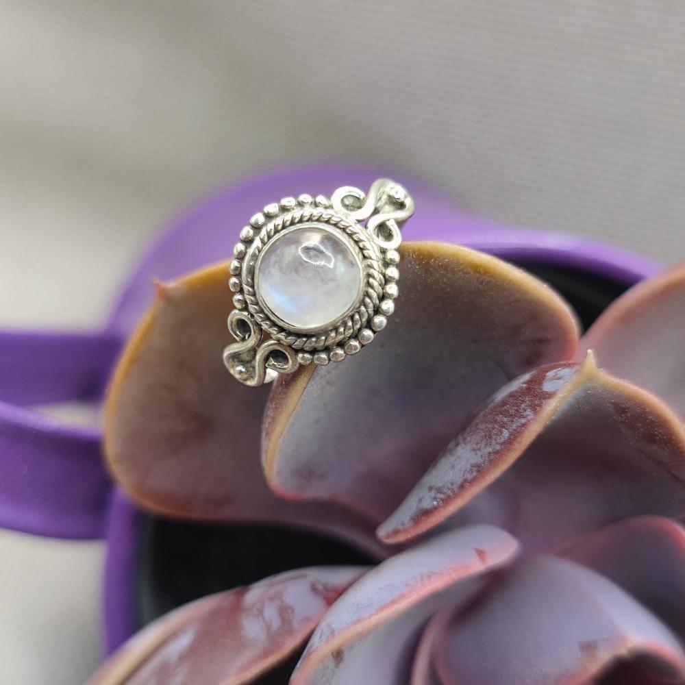 Anello etnico in argento 925 pietra di luna - SITAM