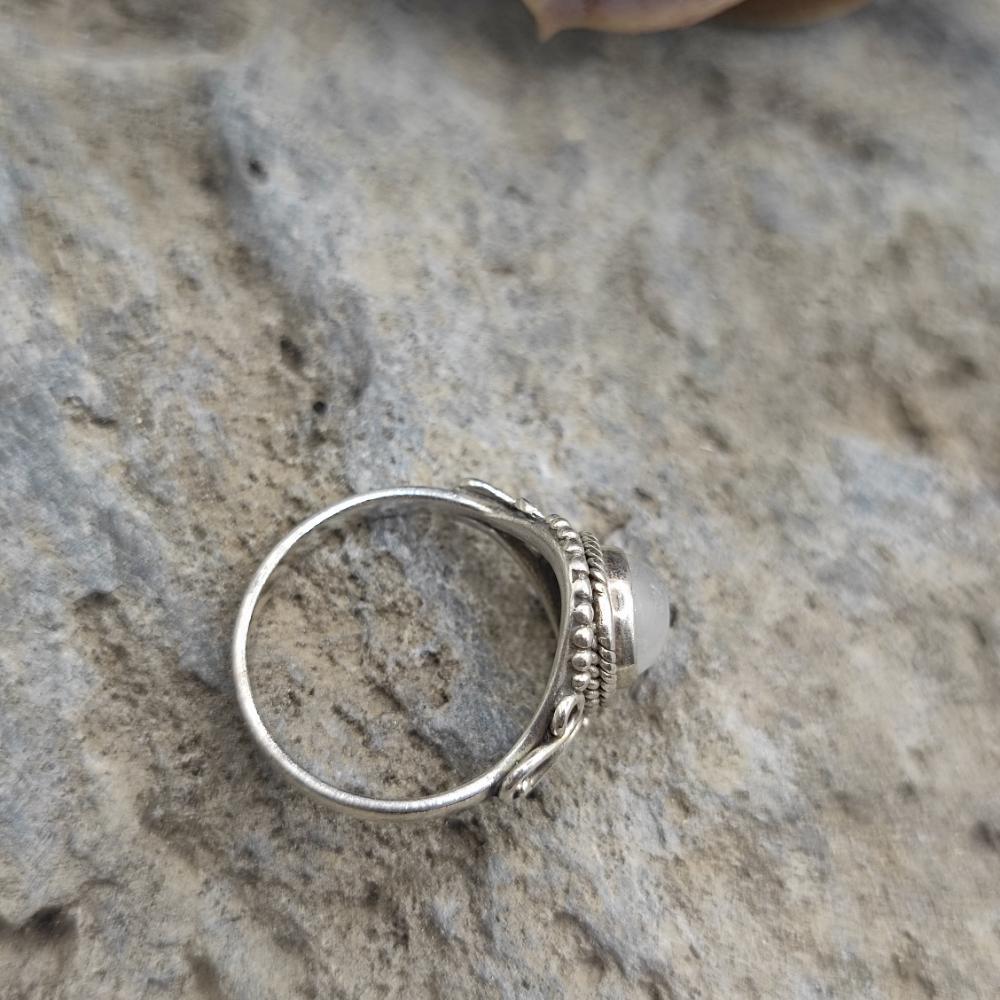 Anello etnico in argento 925 pietra di luna - SITAM
