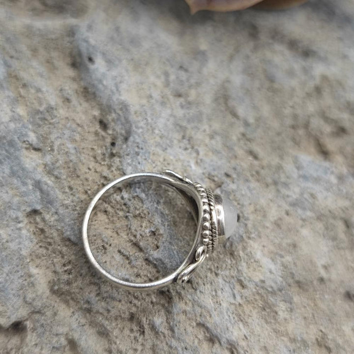 Anello etnico in argento 925 pietra di luna - SITAM