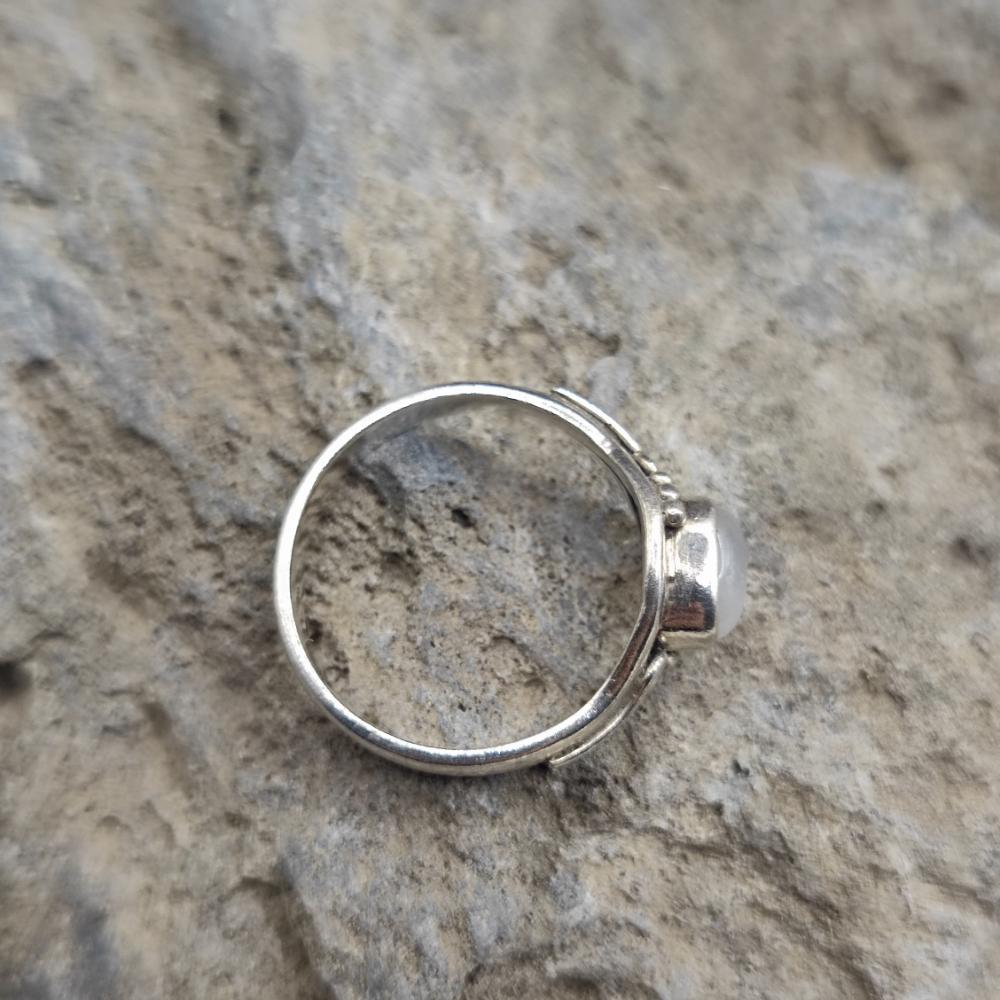 Anello etnico in argento 925 pietra di luna - VAIDHEI