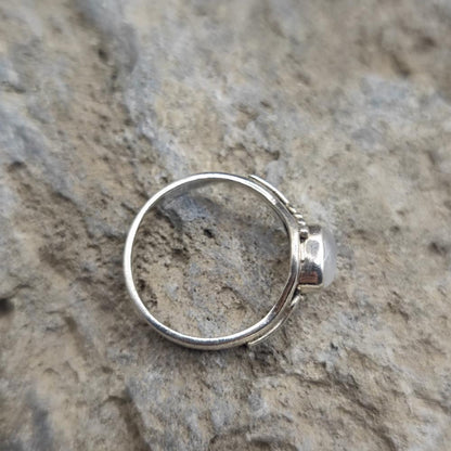Anello etnico in argento 925 pietra di luna - VAIDHEI