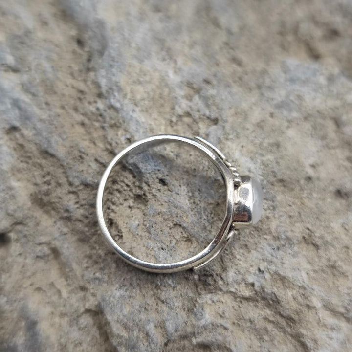 Anello etnico in argento 925 pietra di luna - VAIDHEI