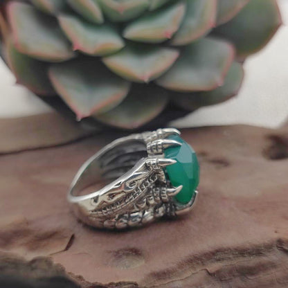 Anello etnico in argento 925 con pietra - HOOMLA