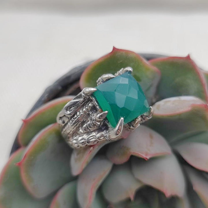 Anello etnico in argento 925 con pietra - HOOMLA