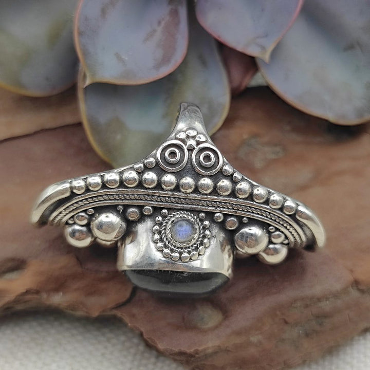 Anello etnico in argento 925 con pietra - KESHIARY