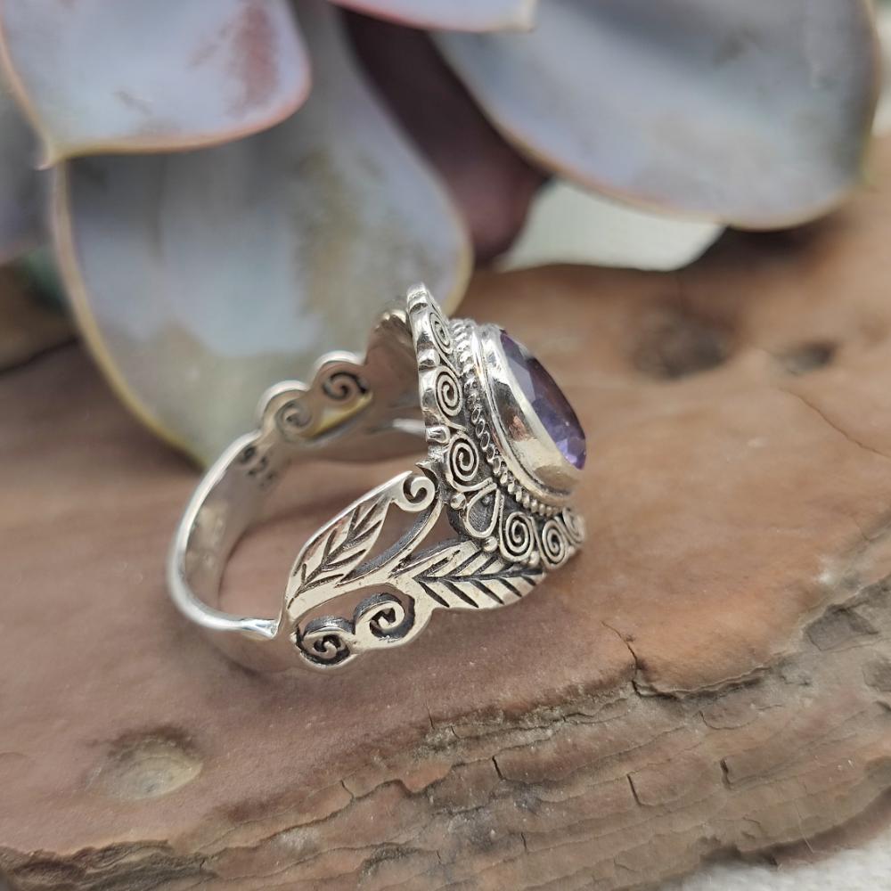 Anello etnico in argento 925 con pietra - KAUCHEI!
