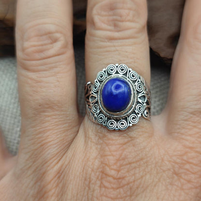 Anello etnico in argento 925 con pietra - KAUCHEI!