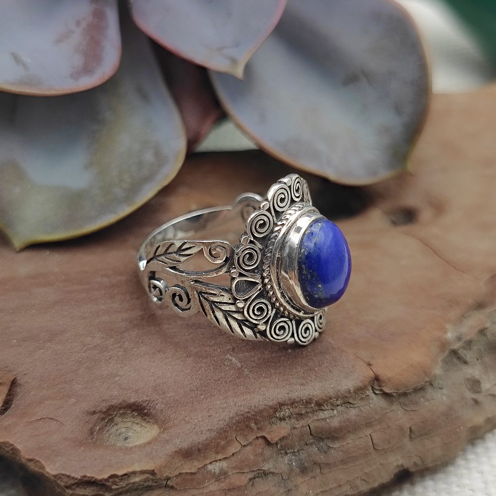 Anello etnico in argento 925 con pietra - KAUCHEI!