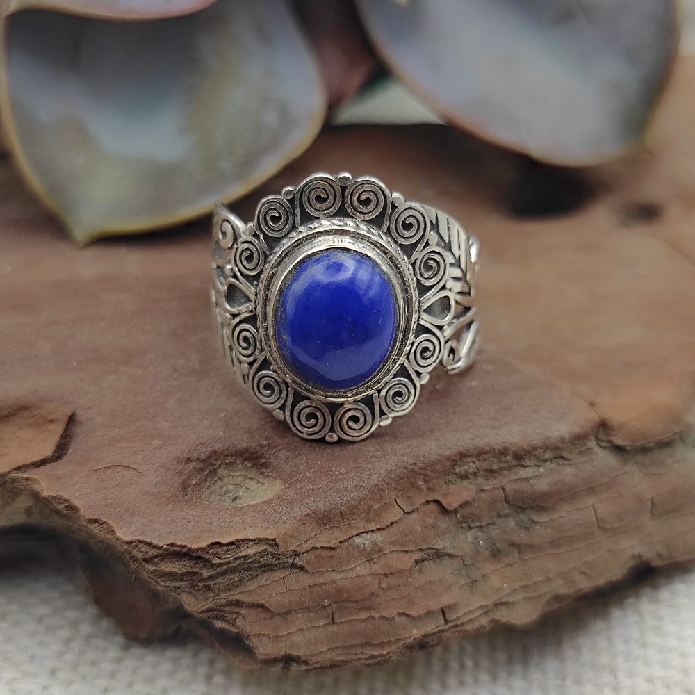 Anello etnico in argento 925 con pietra - KAUCHEI!