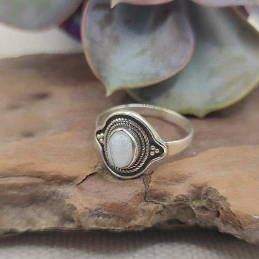 Anello etnico in argento 925 con pietra - NARAIL