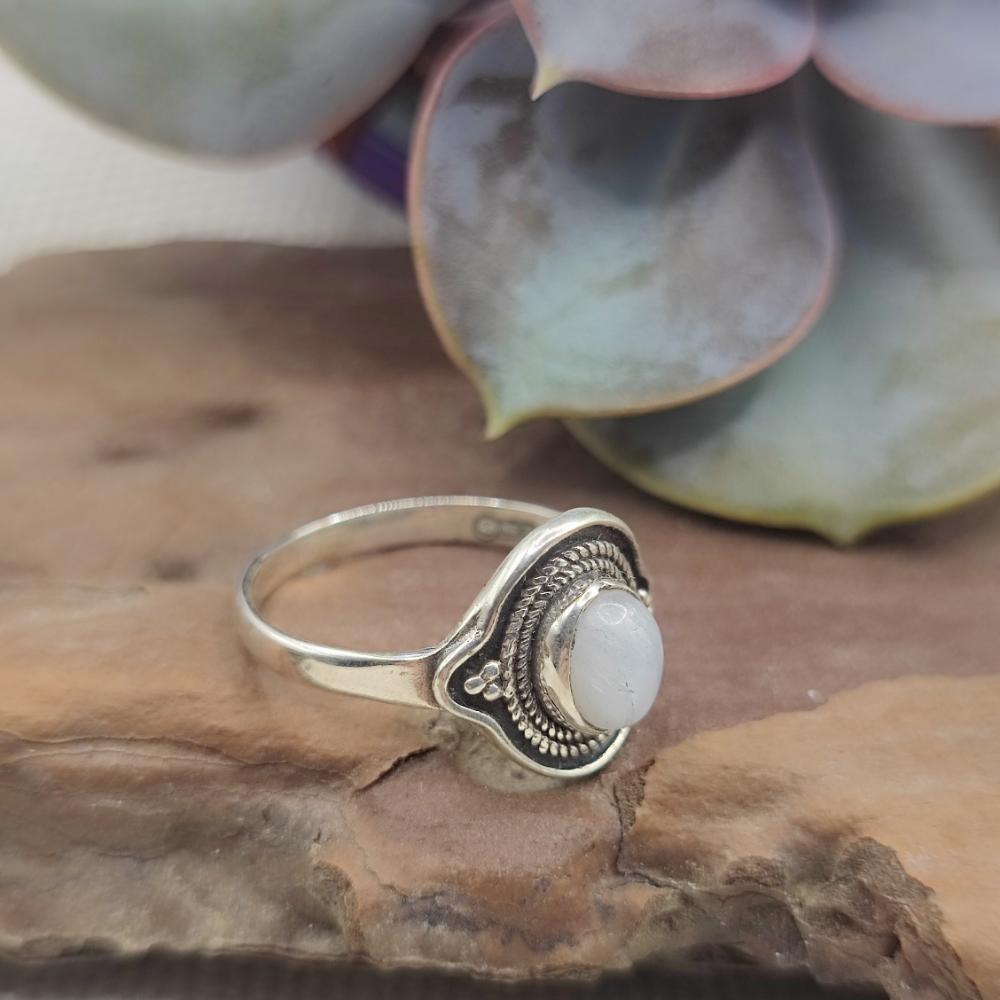 Anello etnico in argento 925 con pietra - NARAIL