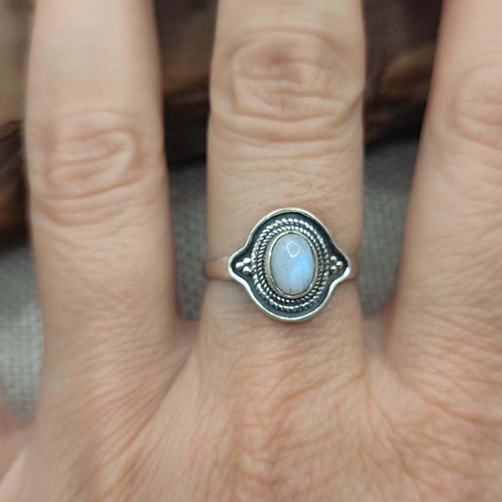 Anello etnico in argento 925 con pietra - NARAIL