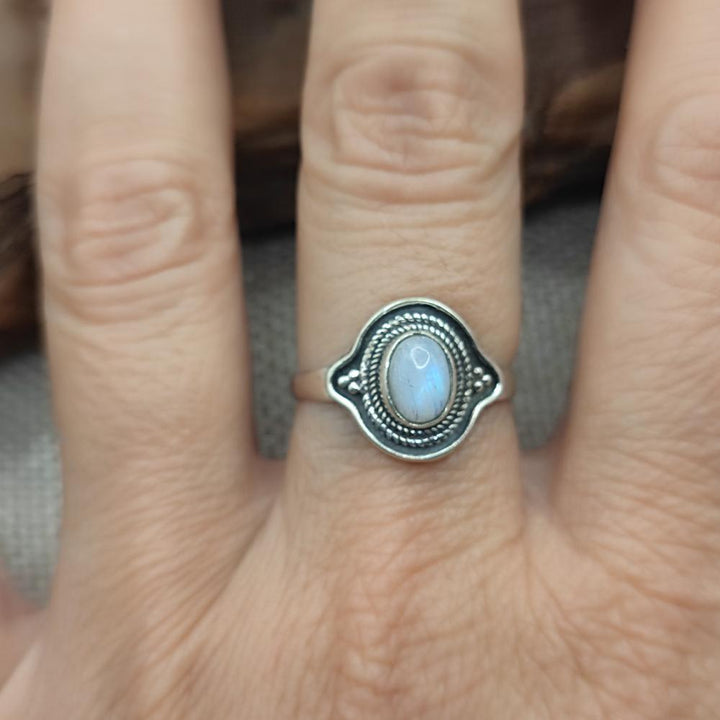 Anello etnico in argento 925 con pietra - NARAIL