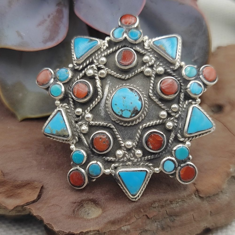 Anello etnico in argento 925 con pietra - NARAJOLA