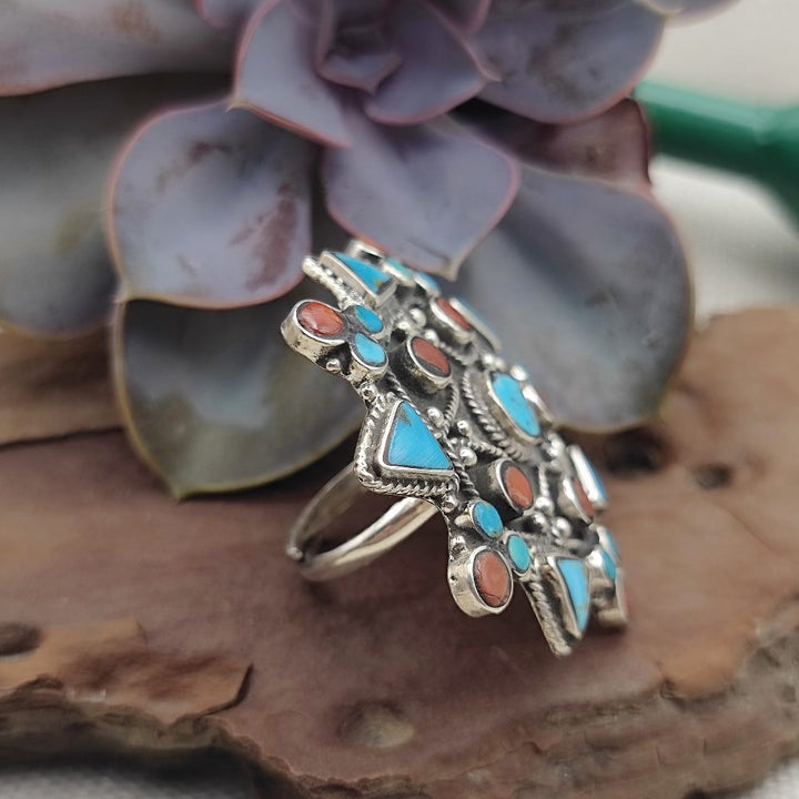 Anello etnico in argento 925 con pietra - NARAJOLA