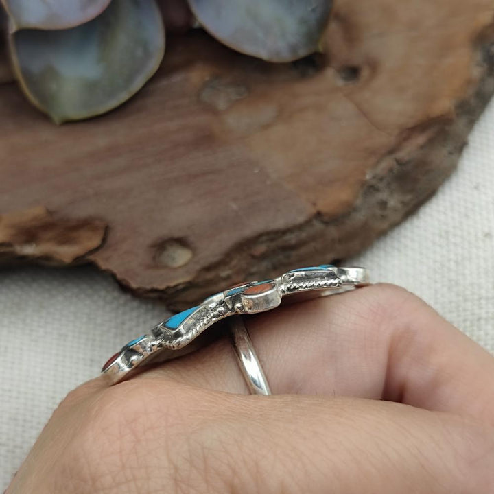Anello etnico in argento 925 con pietra - NARAJOLA