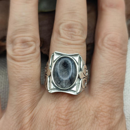 Anello etnico in argento 925 con pietra - PANGSHA