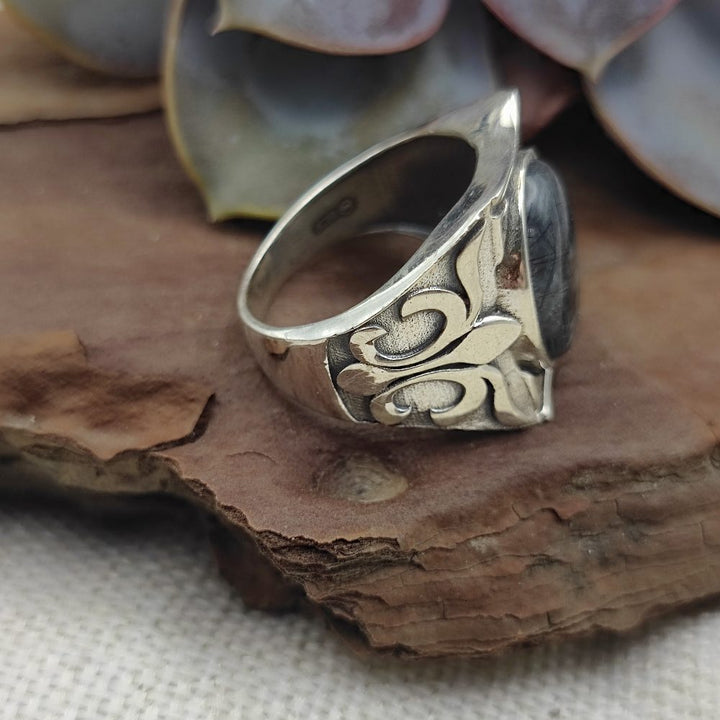 Anello etnico in argento 925 con pietra - PANGSHA