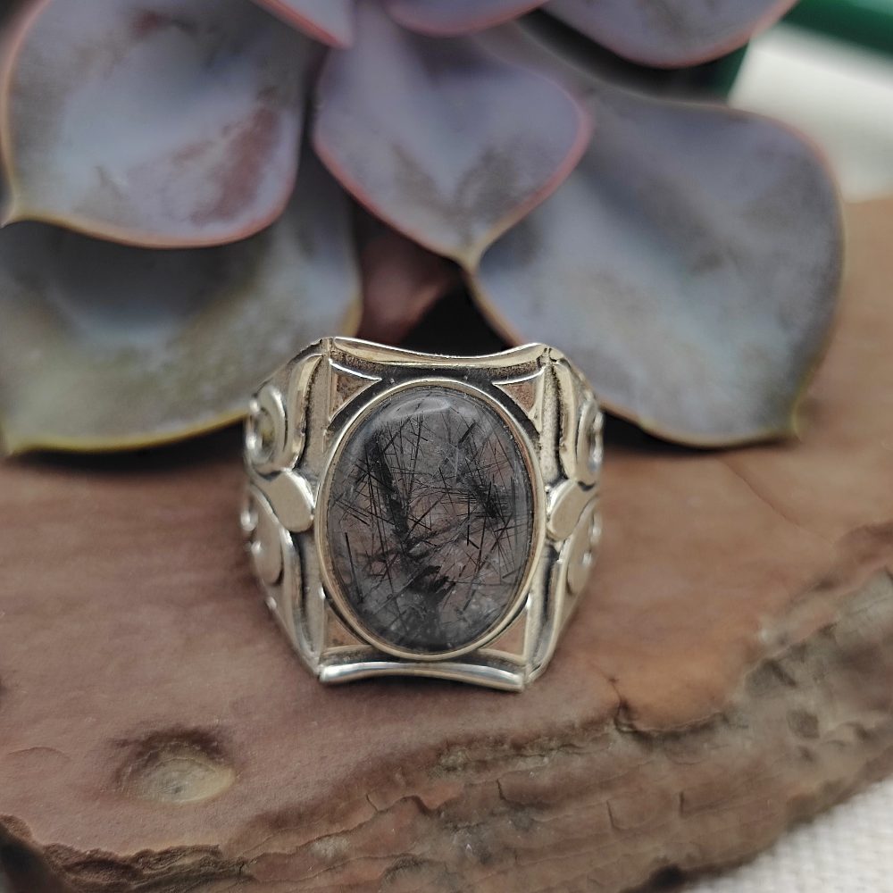Anello etnico in argento 925 con pietra - PANGSHA