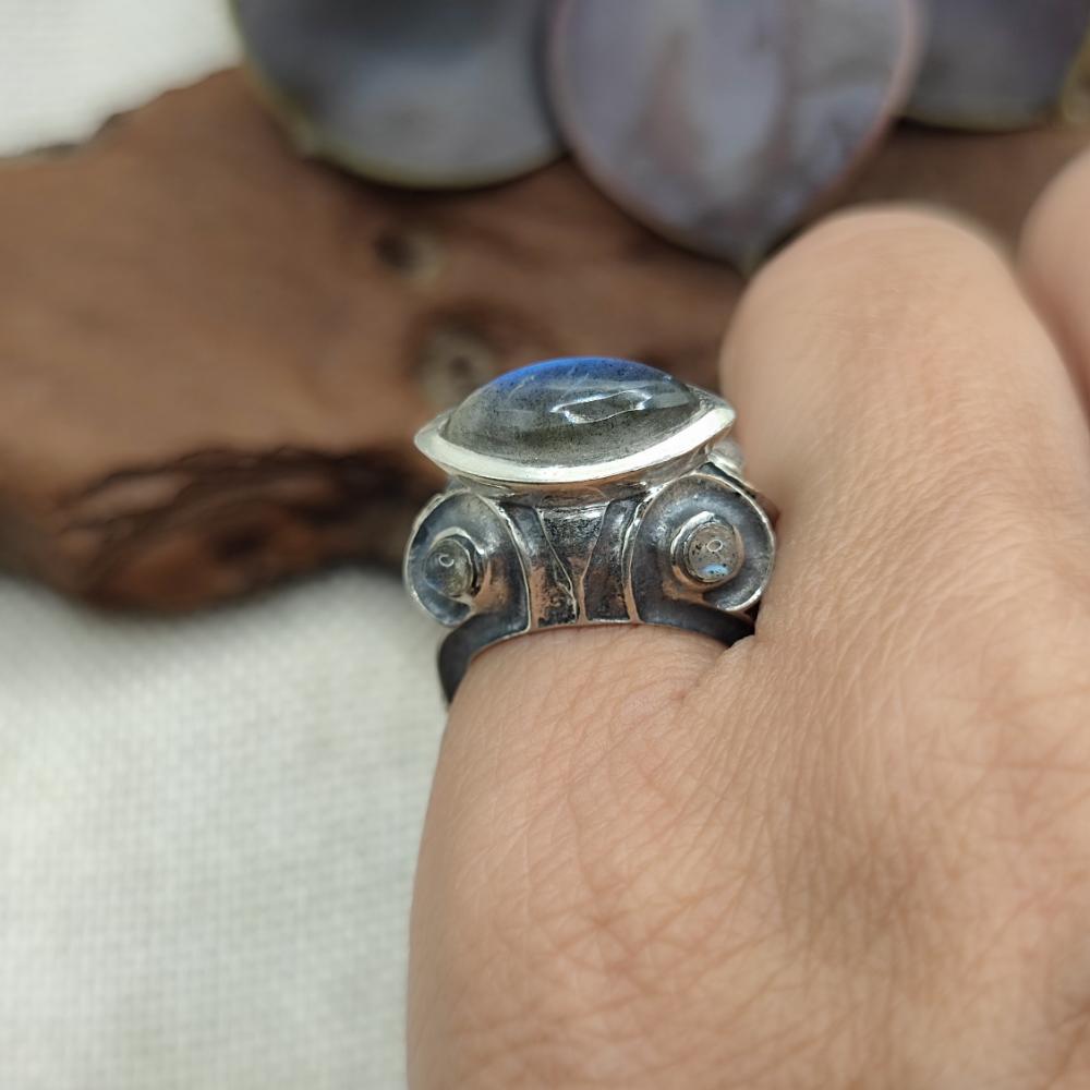 ANELLO etnico in argento 925 con pietra - TENDU