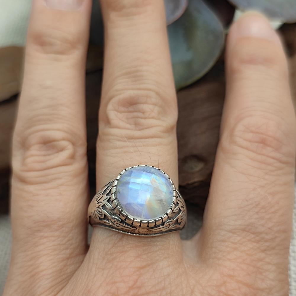 Anello etnico in argento 925 con pietra - AMAWAN