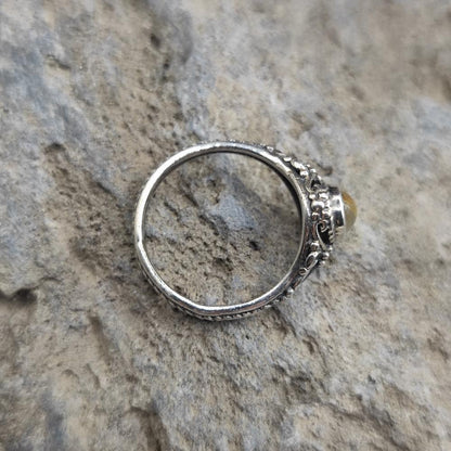 Anello etnico in argento 925 quarzo rutilato - MAHRIA