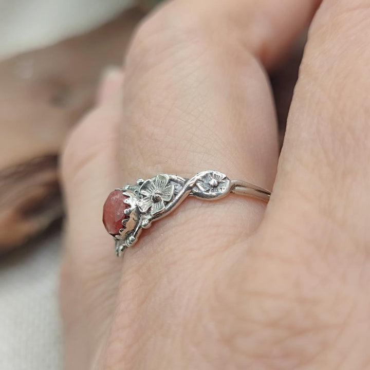 Anello etnico in argento 925 radice di rubino - PALACOLE