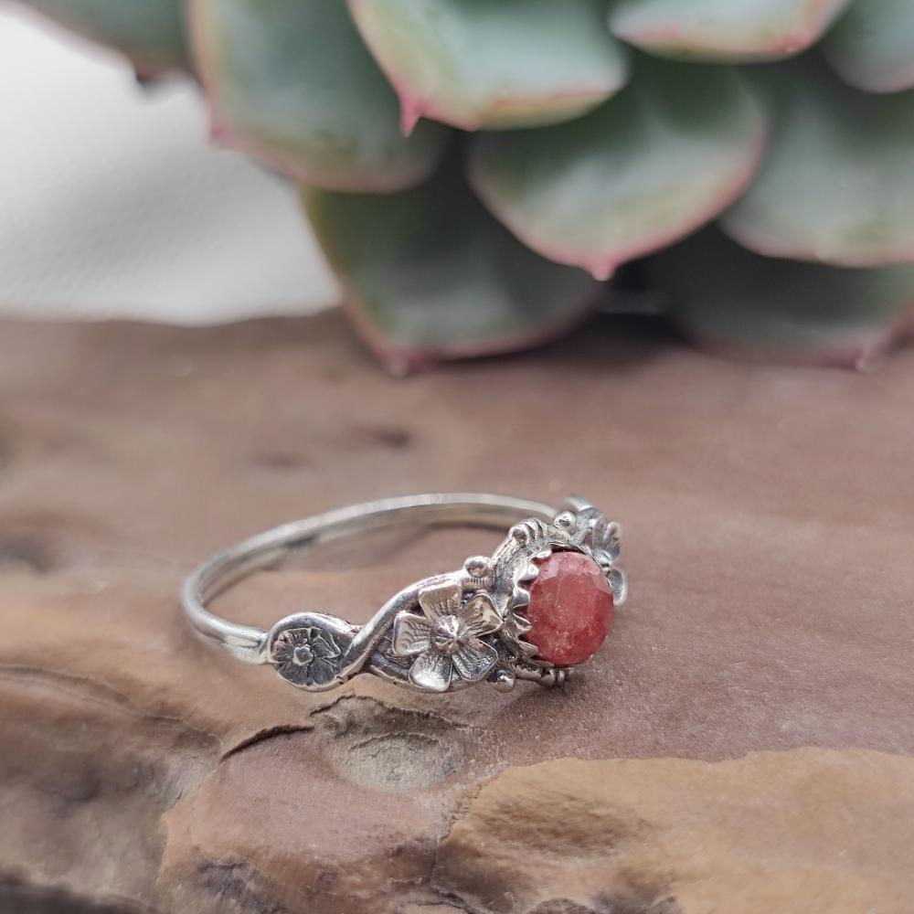 Anello etnico in argento 925 radice di rubino - PALACOLE