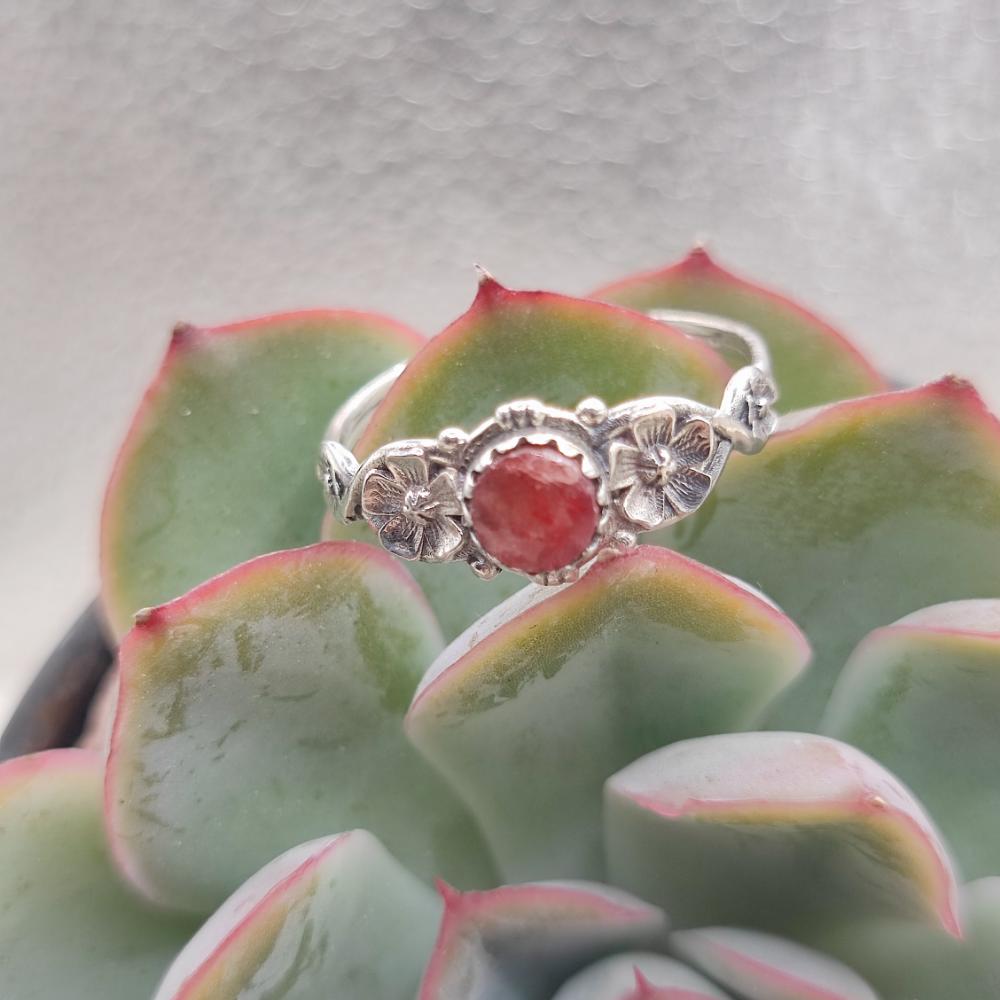 Anello etnico in argento 925 radice di rubino - PALACOLE