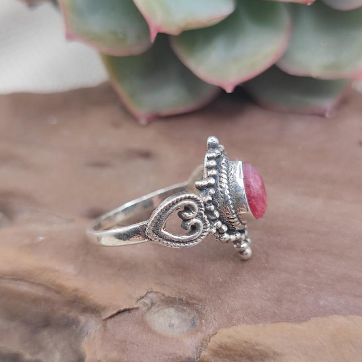 Anello etnico in argento 925 radice di rubino - PALAKHURTY