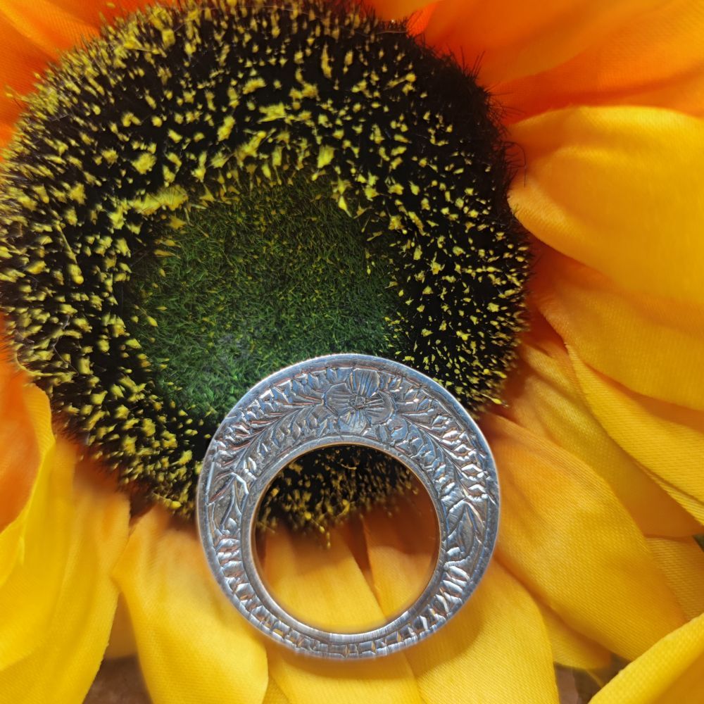 Anello etnico fascia decorata in argento 925 - SAMARI